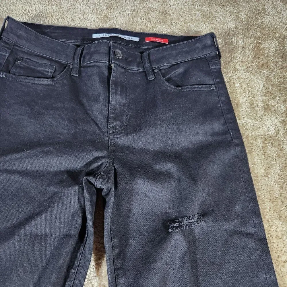 Celebrity Pink The Bestie Straight Leg Black Jeans Women's Size 11/30 Mid Rise